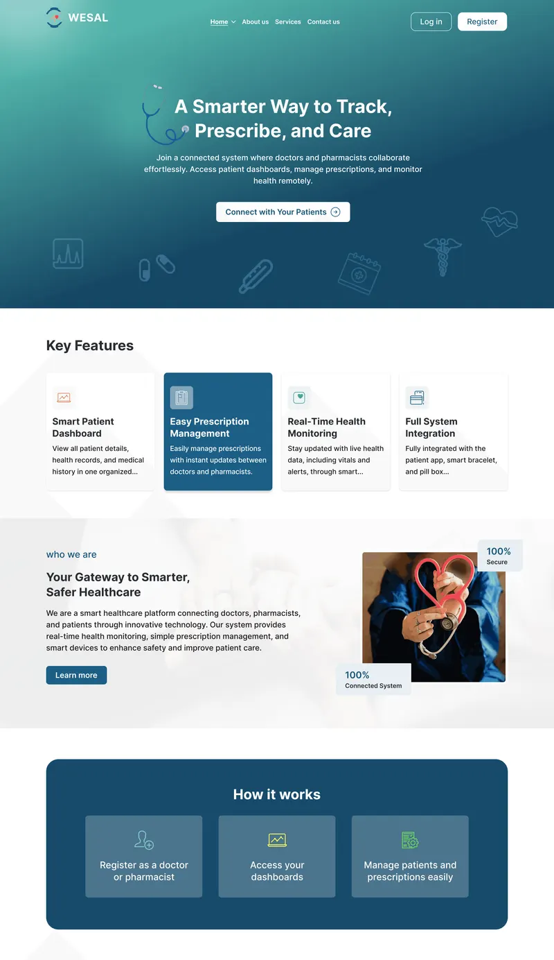 Healthcare platform website designed by Huda Hany